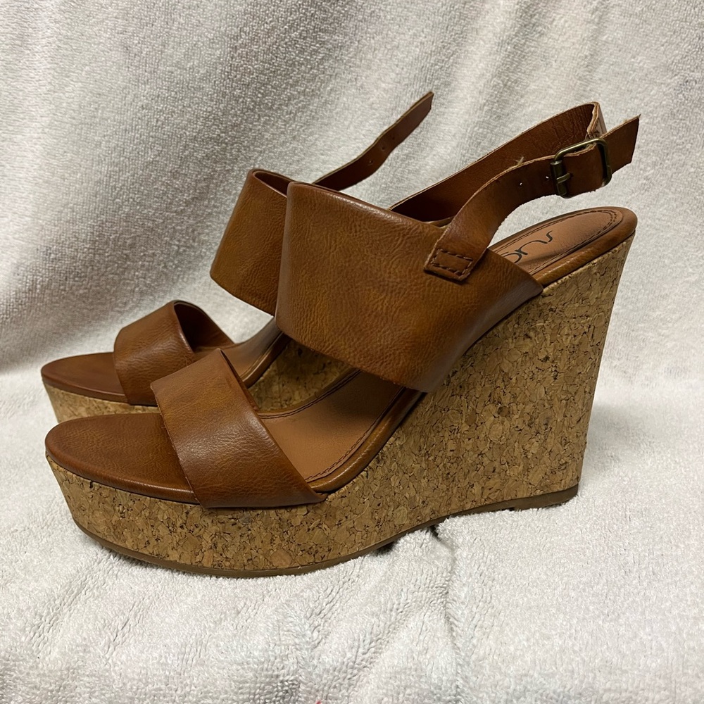 9.5 Brown Wedge Sandals by Sugar